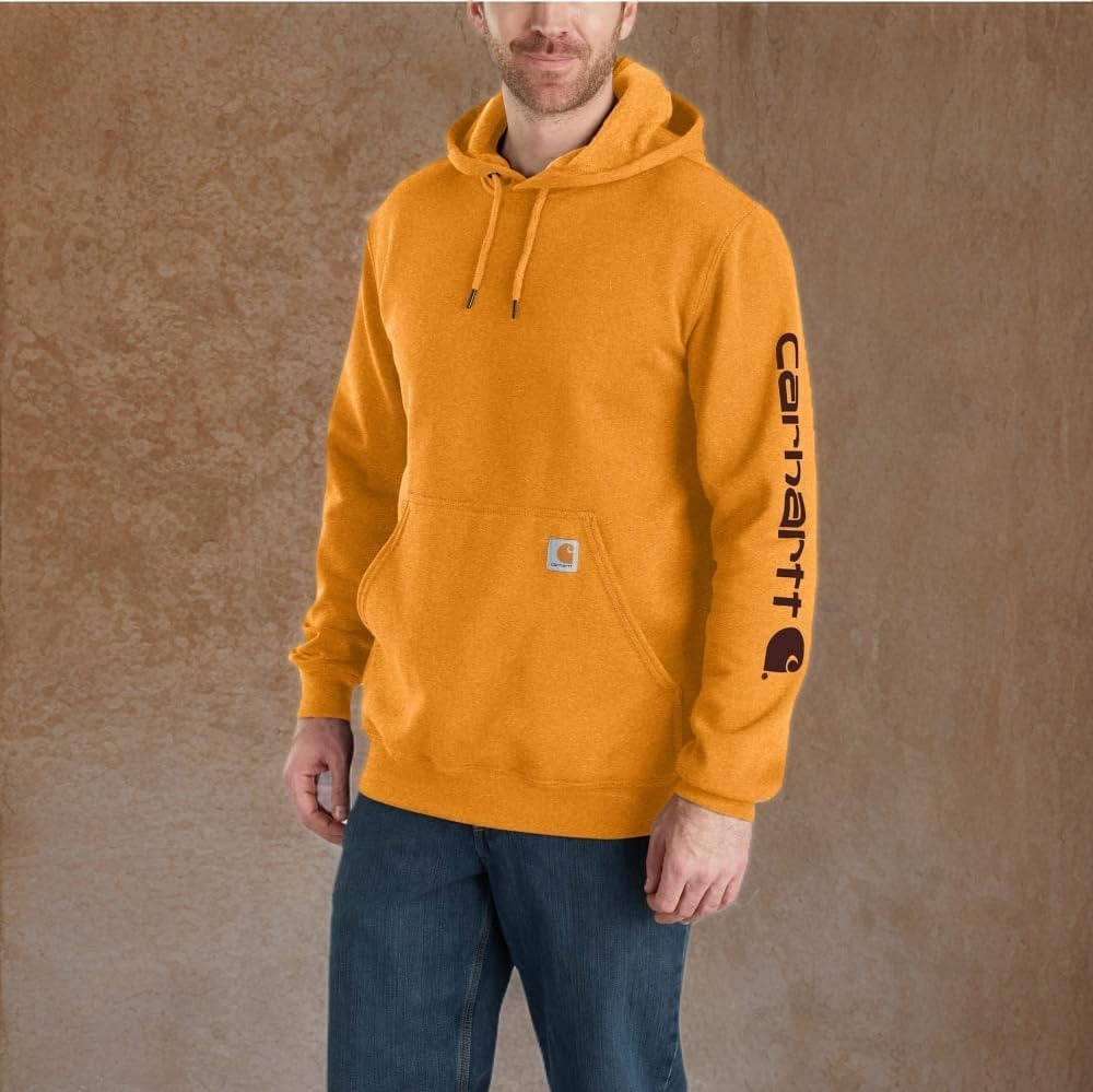 image:imageCarhartt Mens Iconic K288 Logo Sweatshirt CloseoutMarigold Heather