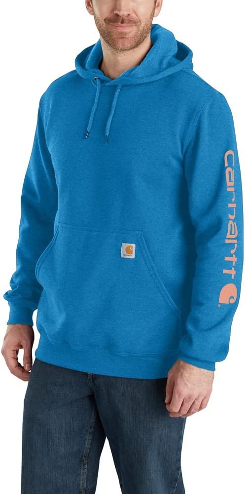 image:imageCarhartt Mens Iconic K288 Logo Sweatshirt CloseoutMarine Blue Heather