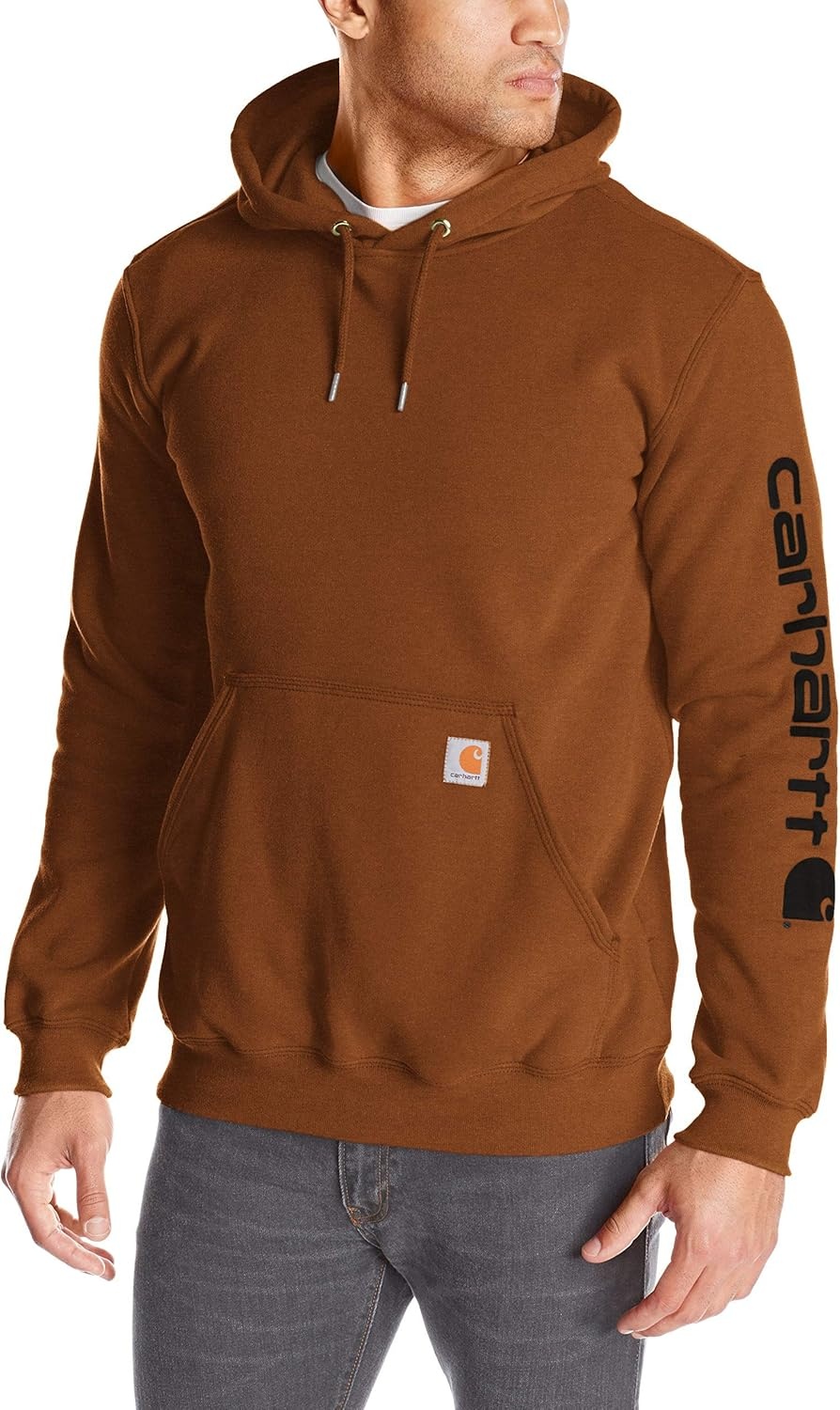 image:imageCarhartt Mens Iconic K288 Logo Sweatshirt CloseoutOiled Walnut Heather