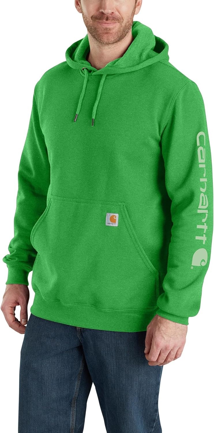 image:imageCarhartt Mens Iconic K288 Logo Sweatshirt CloseoutOlive Green Heather