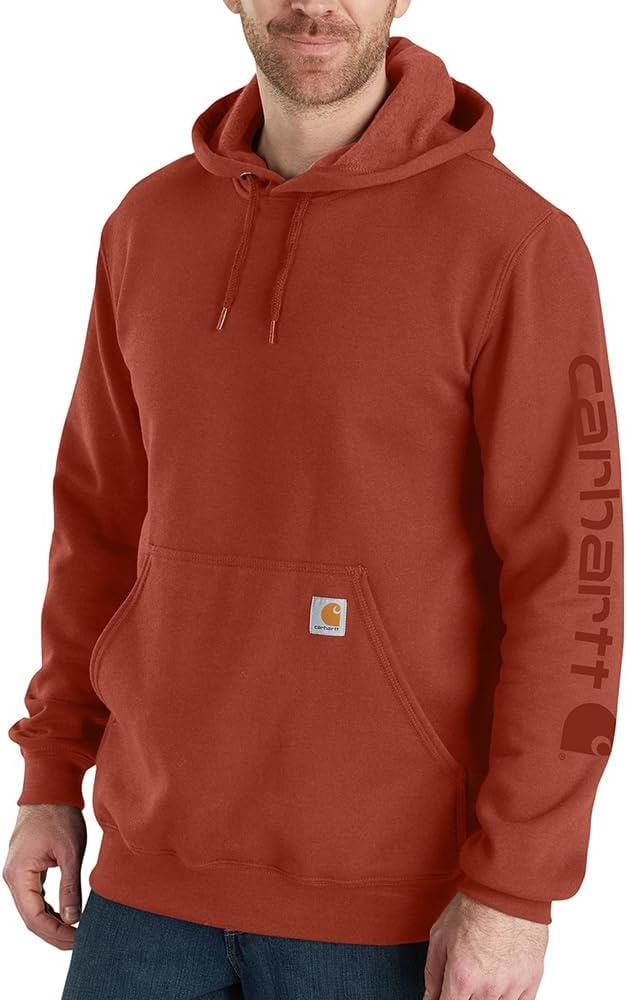 image:imageCarhartt Mens Iconic K288 Logo Sweatshirt CloseoutSaddle Red