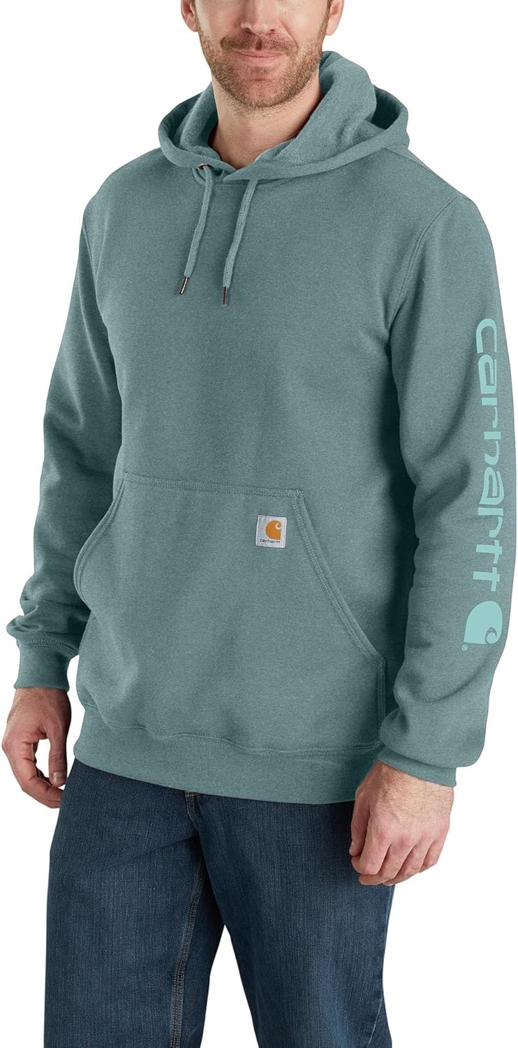 image:imageCarhartt Mens Iconic K288 Logo Sweatshirt CloseoutSea Pine Heather