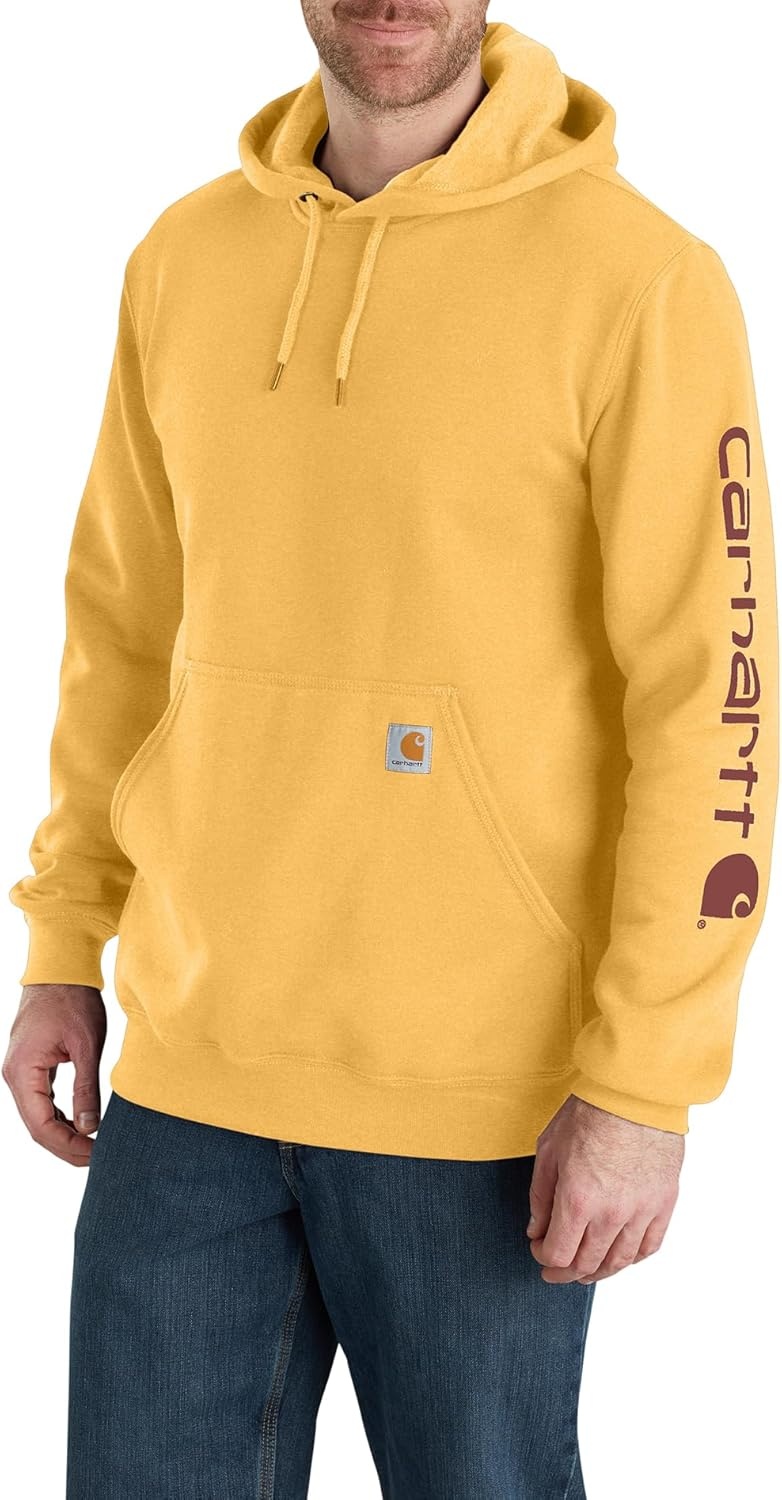image:imageCarhartt Mens Iconic K288 Logo Sweatshirt CloseoutVivid Yellow Heather