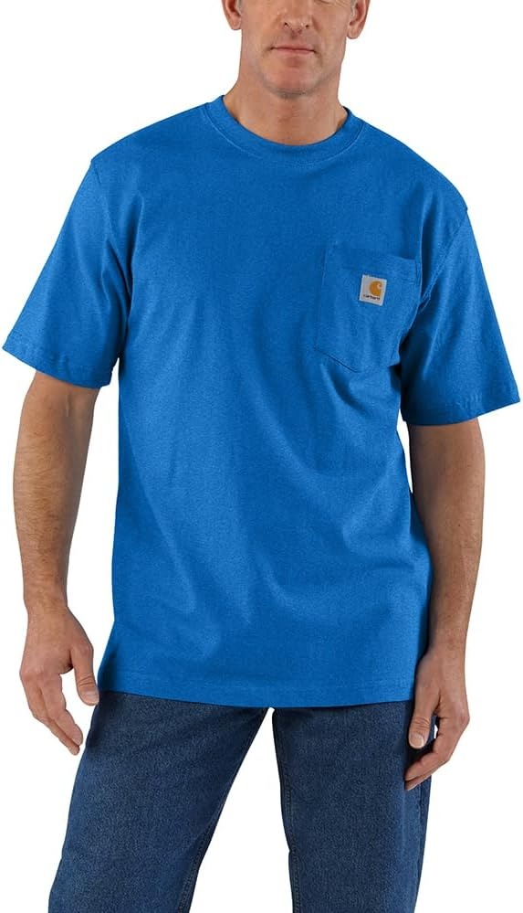 image:imageCarhartt Mens Iconic K87 Pocket TShirt CloseoutBeacon Blue Heather