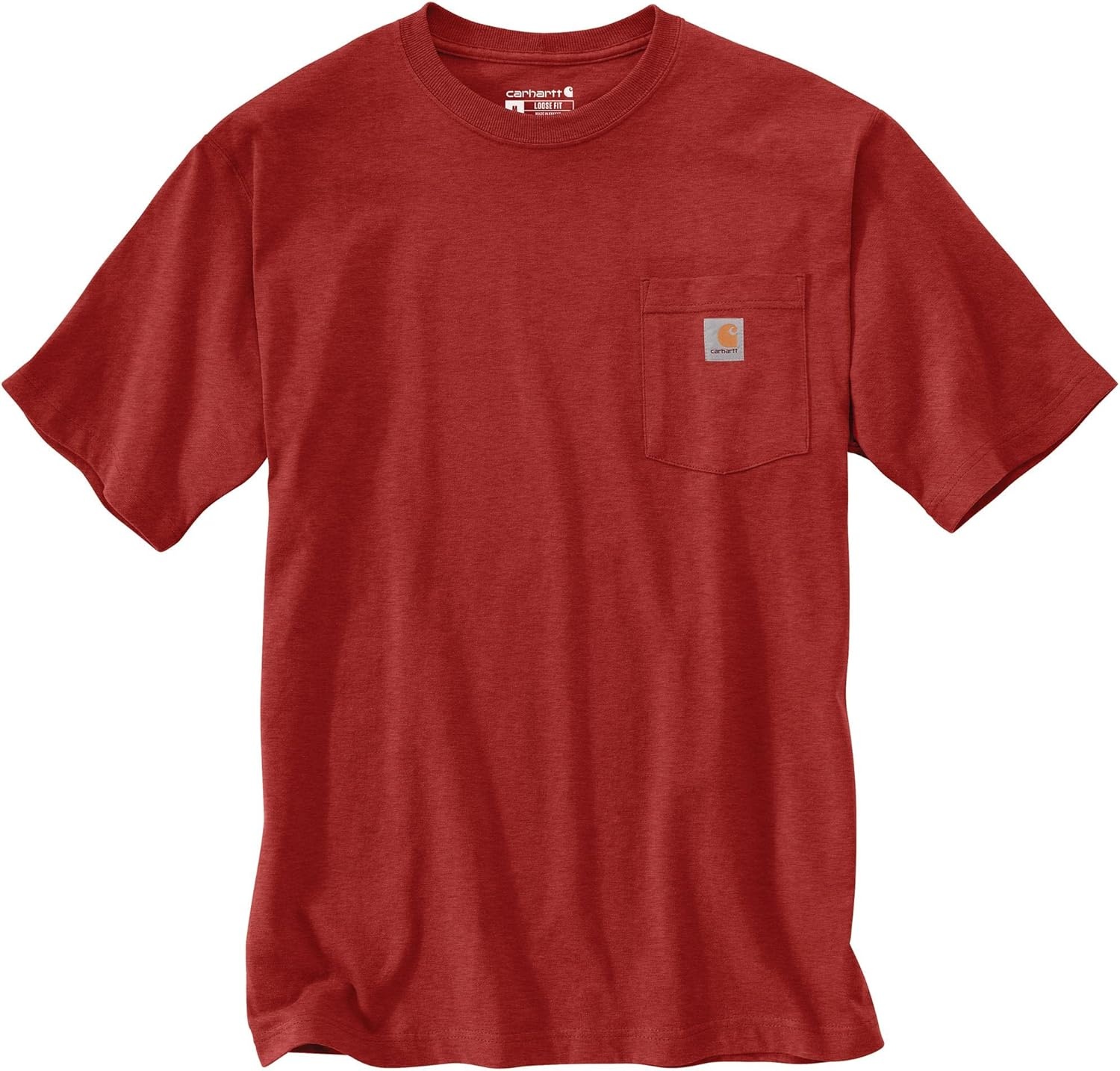 image:imageCarhartt Mens Iconic K87 Pocket TShirt CloseoutChili Pepper Heather