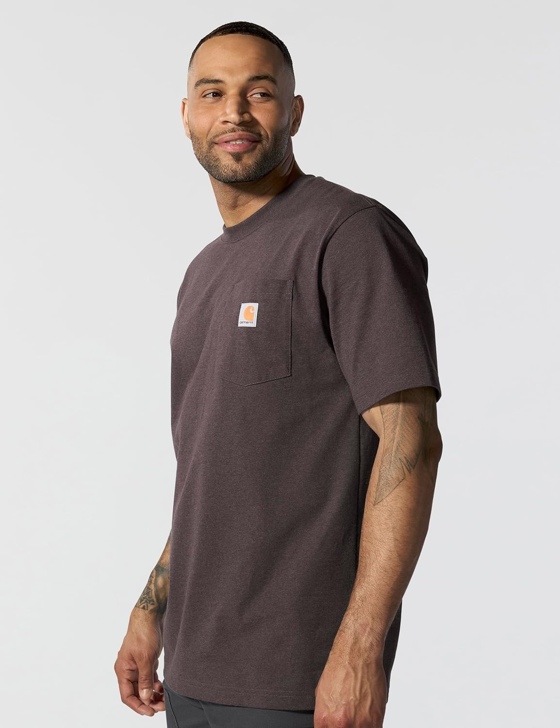 image:imageCarhartt Mens Iconic K87 Pocket TShirt CloseoutDark Sepia Heather