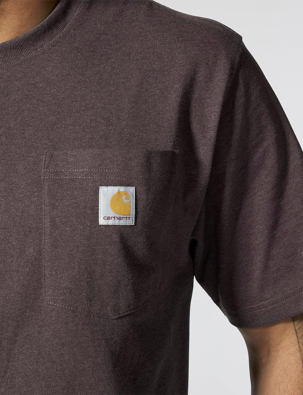 image:imageCarhartt Mens Iconic K87 Pocket TShirt CloseoutDark Sepia Heather