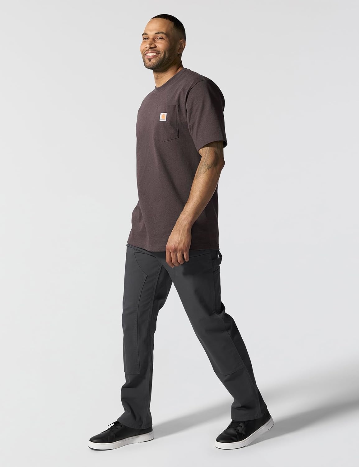 image:imageCarhartt Mens Iconic K87 Pocket TShirt CloseoutDark Sepia Heather