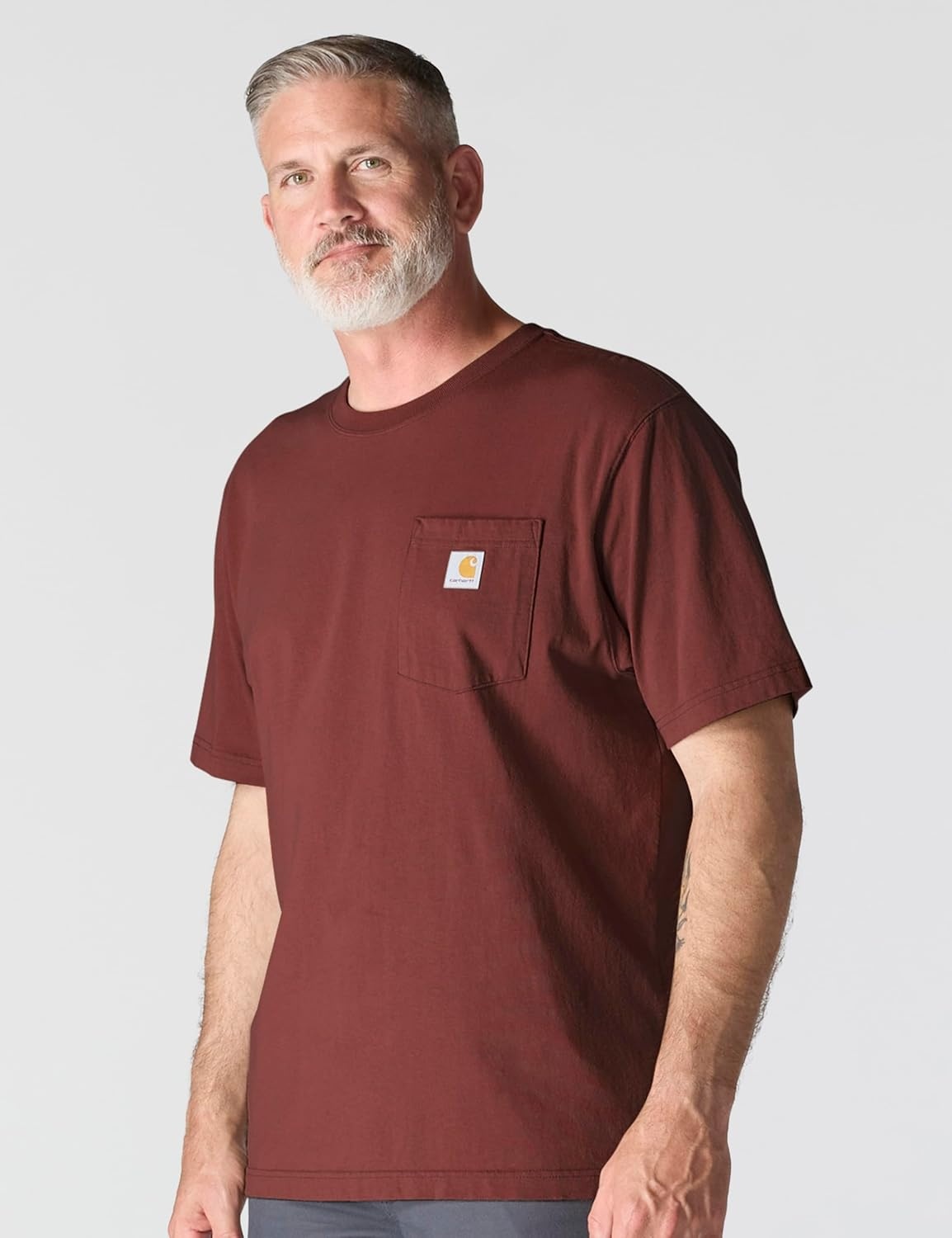 image:imageCarhartt Mens Iconic K87 Pocket TShirt CloseoutDark Spice Red