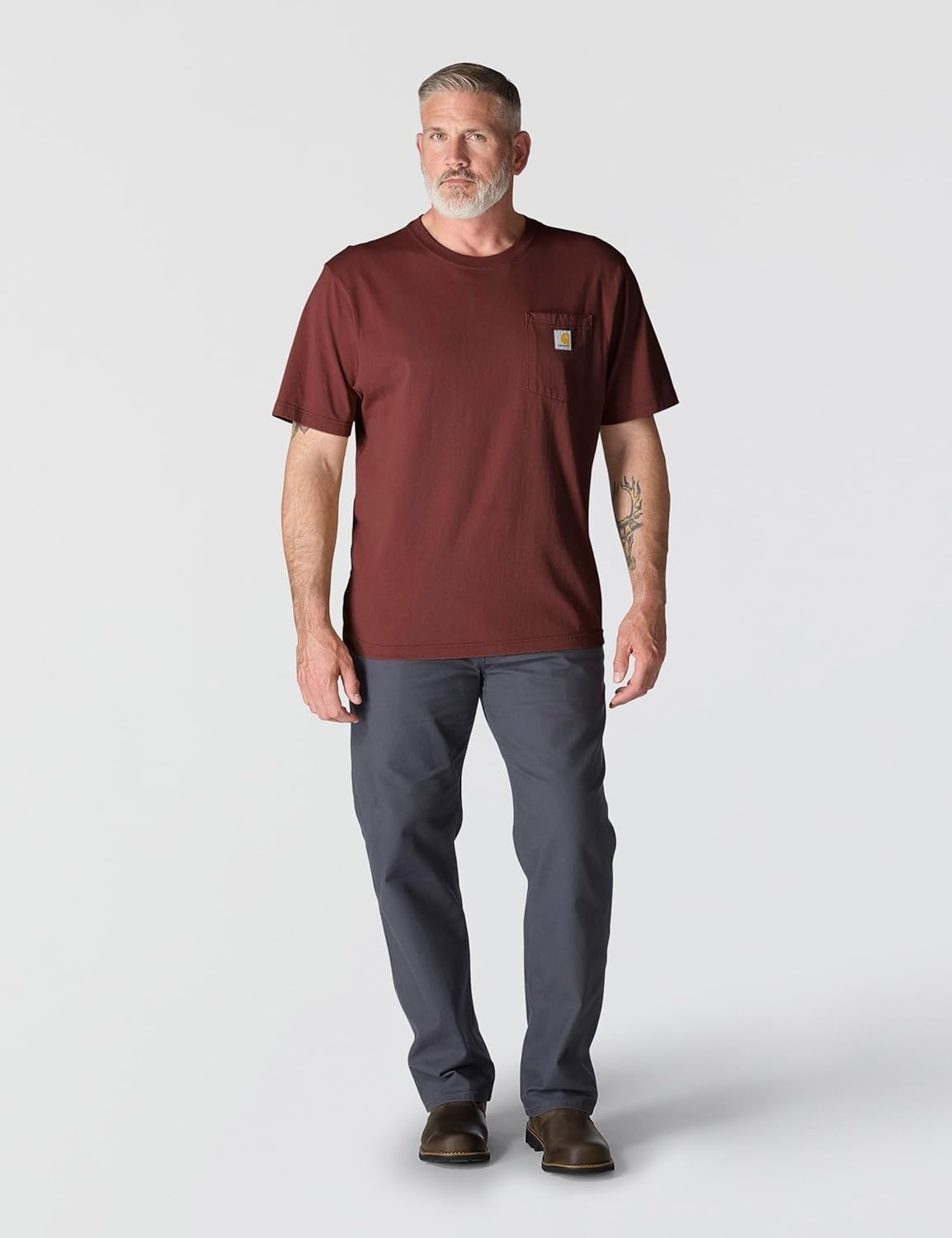 image:imageCarhartt Mens Iconic K87 Pocket TShirt CloseoutDark Spice Red