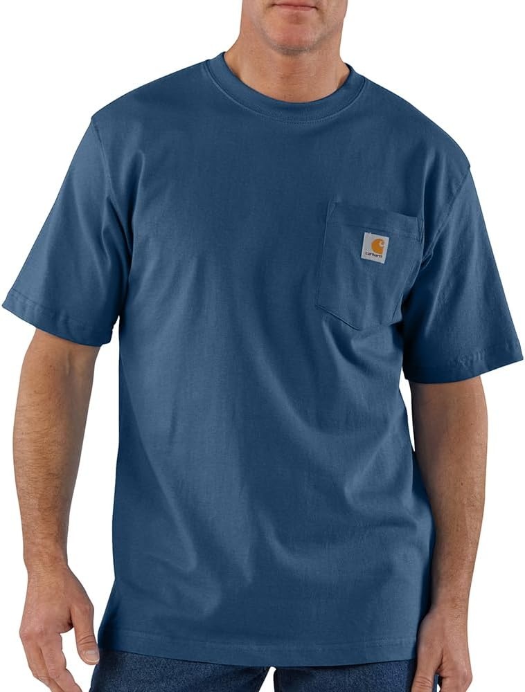 image:imageCarhartt Mens Iconic K87 Pocket TShirt CloseoutDeep Ocean Heather
