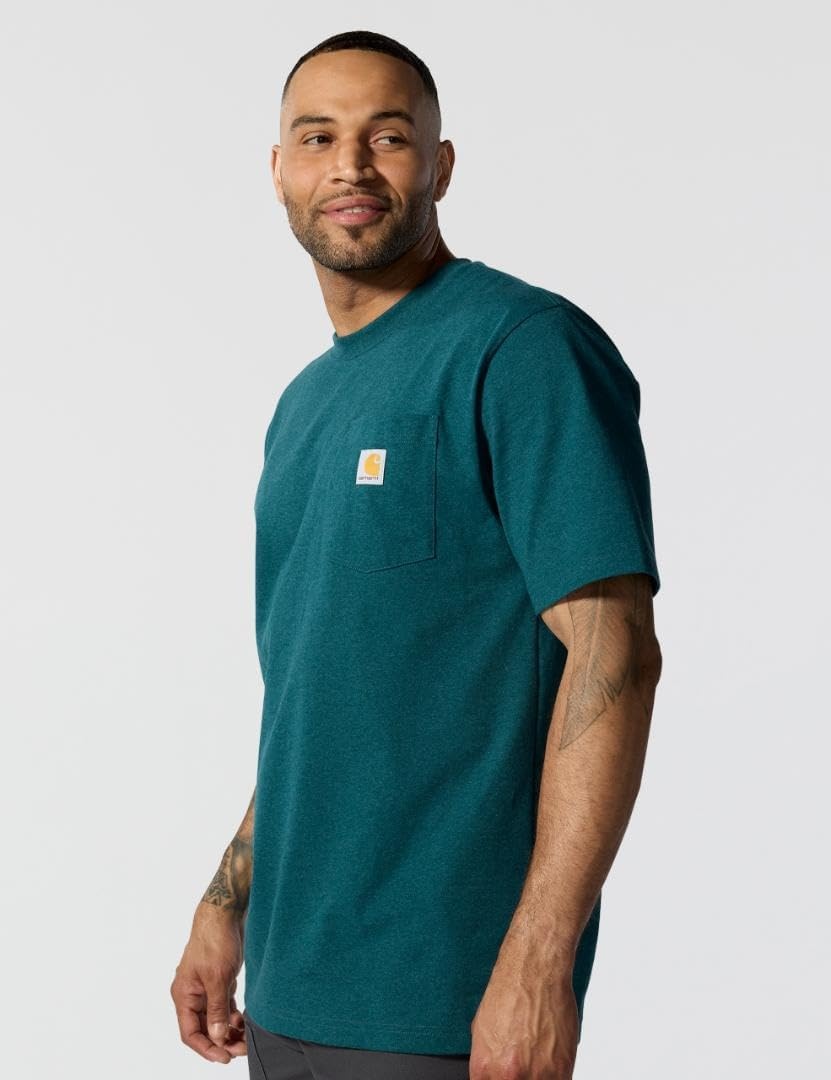 image:imageCarhartt Mens Iconic K87 Pocket TShirt CloseoutGreenstone Heather