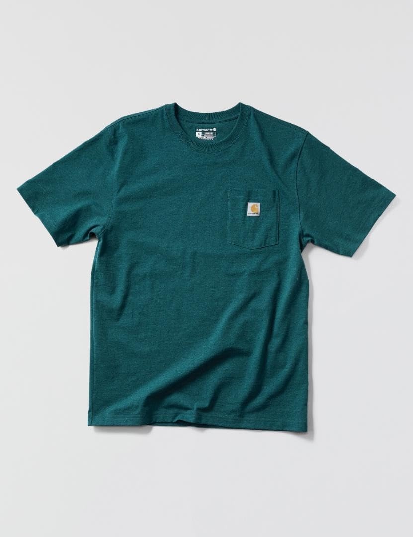 image:imageCarhartt Mens Iconic K87 Pocket TShirt CloseoutGreenstone Heather
