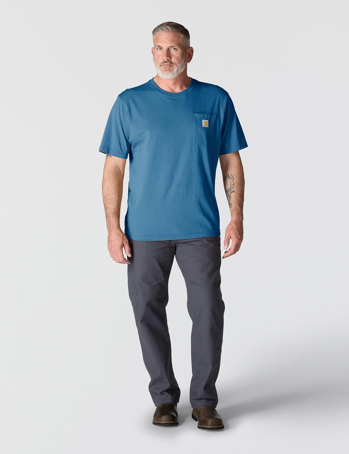 image:imageCarhartt Mens Iconic K87 Pocket TShirt CloseoutHorizon Blue