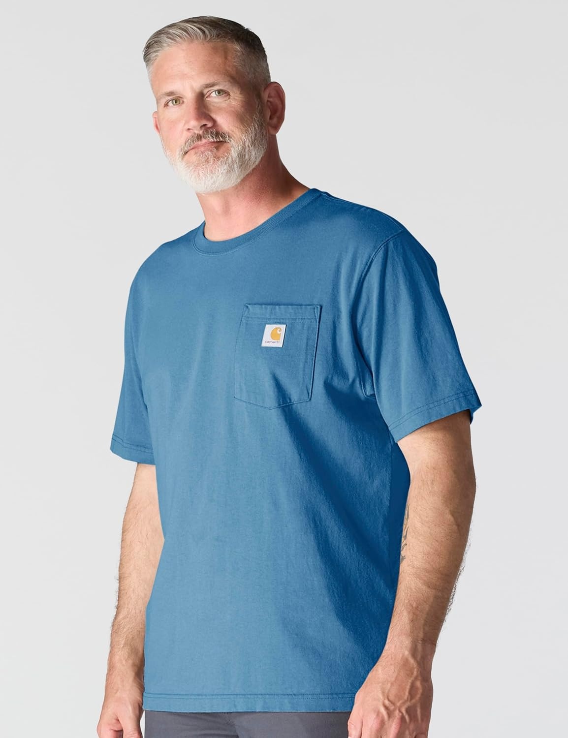 image:imageCarhartt Mens Iconic K87 Pocket TShirt CloseoutHorizon Blue