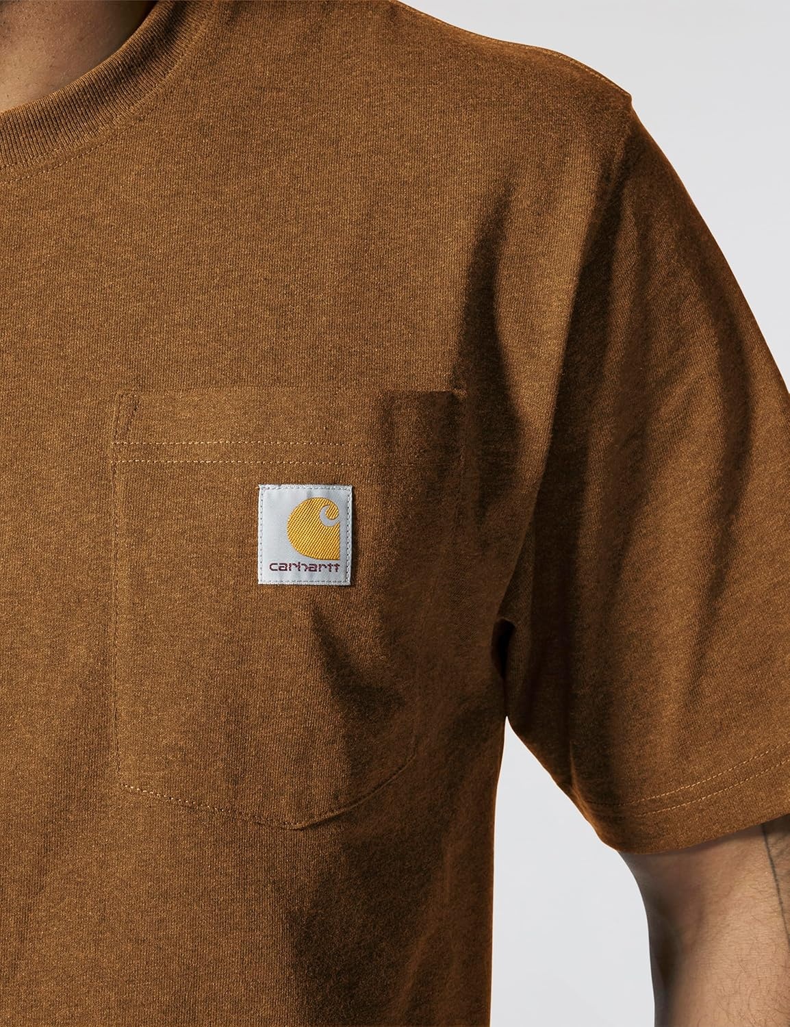 image:imageCarhartt Mens Iconic K87 Pocket TShirt CloseoutOiled Walnut Heather