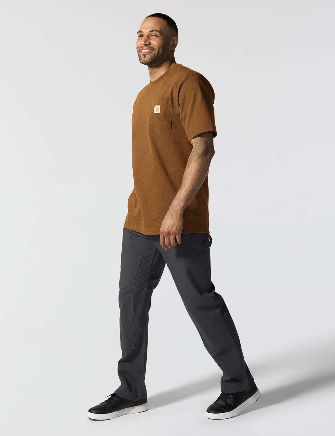 image:imageCarhartt Mens Iconic K87 Pocket TShirt CloseoutOiled Walnut Heather