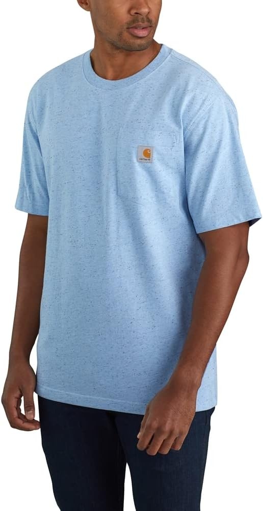 image:imageCarhartt Mens Iconic K87 Pocket TShirt CloseoutPowder Blue Nep