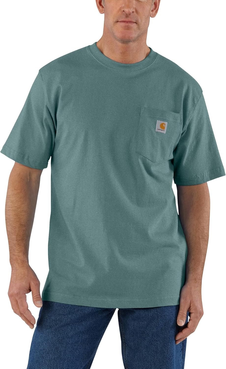 image:imageCarhartt Mens Iconic K87 Pocket TShirt CloseoutSea Pine Heather