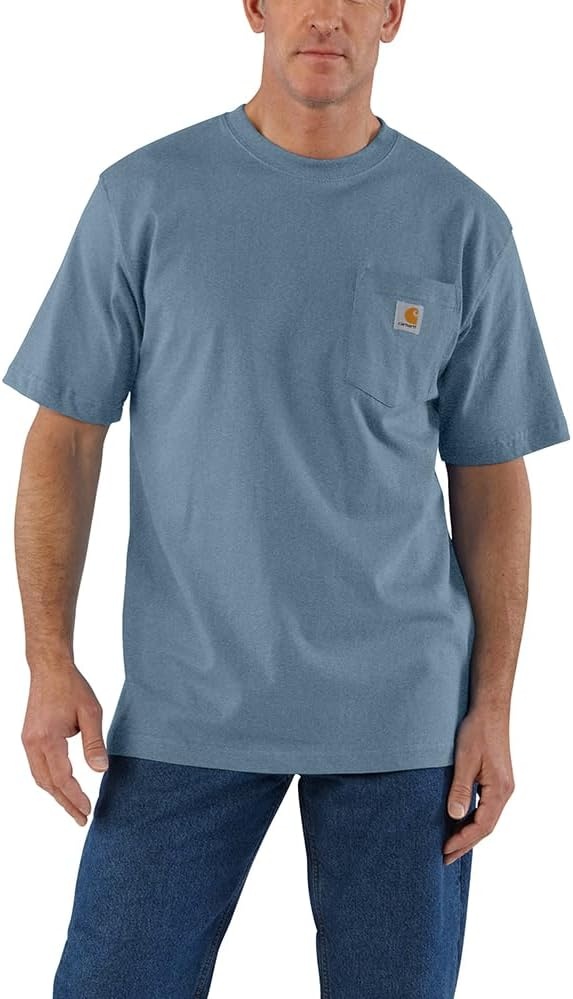 image:imageCarhartt Mens Iconic K87 Pocket TShirt CloseoutThundercloud Heather