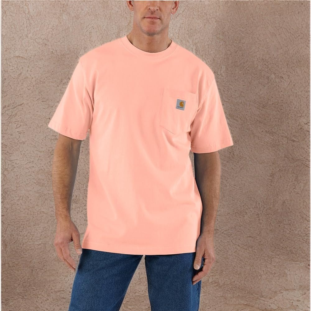 image:imageCarhartt Mens Iconic K87 Pocket TShirt CloseoutTropical Peach