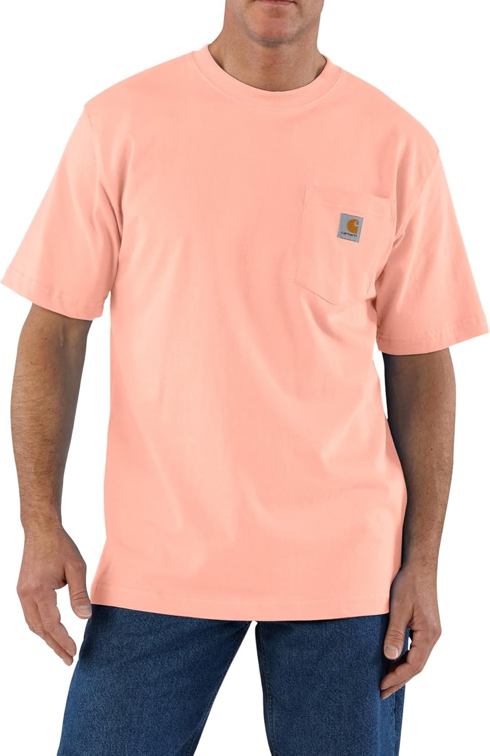 image:imageCarhartt Mens Iconic K87 Pocket TShirt CloseoutTropical Peach