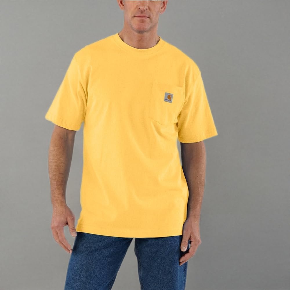 image:imageCarhartt Mens Iconic K87 Pocket TShirt CloseoutVivid Yellow Heather