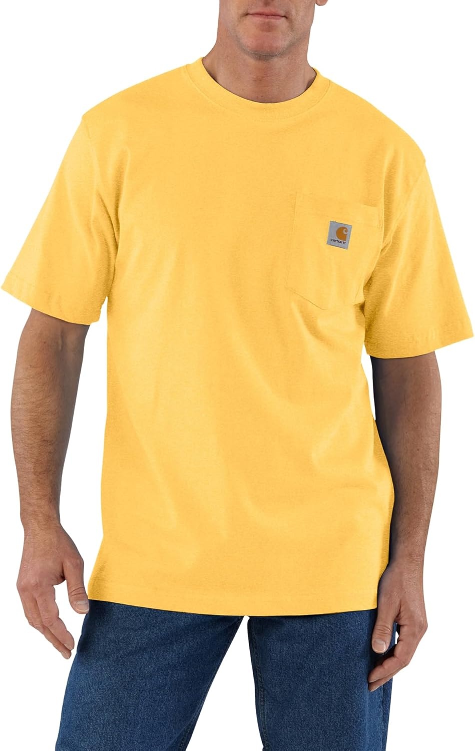 image:imageCarhartt Mens Iconic K87 Pocket TShirt CloseoutVivid Yellow Heather