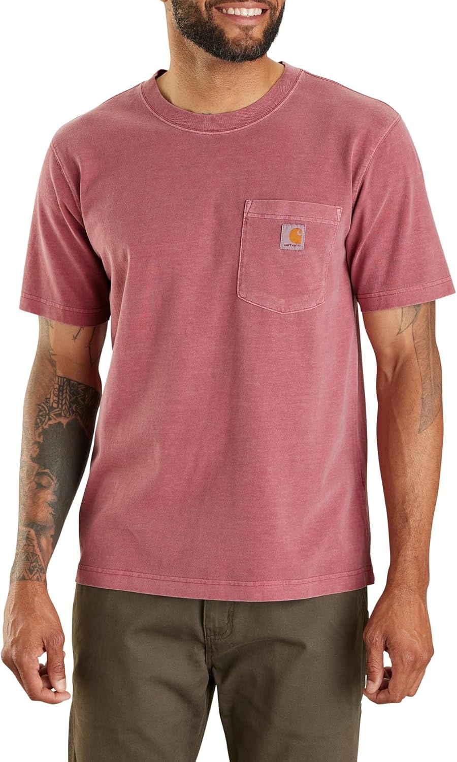 image:imageCarhartt Mens Irvine Relaxed Garment Dyed TShirtApple Butter