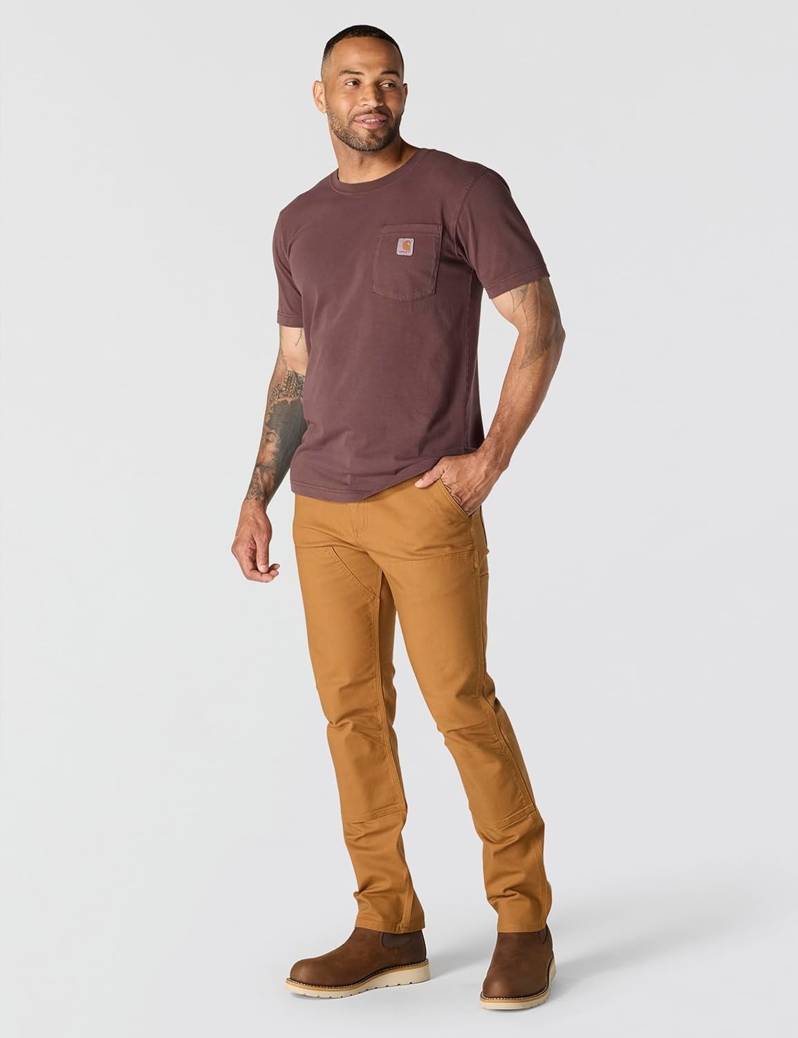 image:imageCarhartt Mens Irvine Relaxed Garment Dyed TShirtDark Sepia