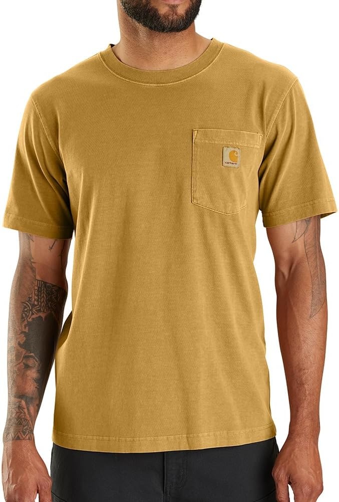 image:imageCarhartt Mens Irvine Relaxed Garment Dyed TShirtDark Sunflower