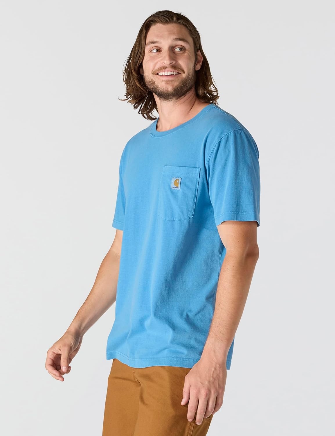 image:imageCarhartt Mens Irvine Relaxed Garment Dyed TShirtHorizon Blue