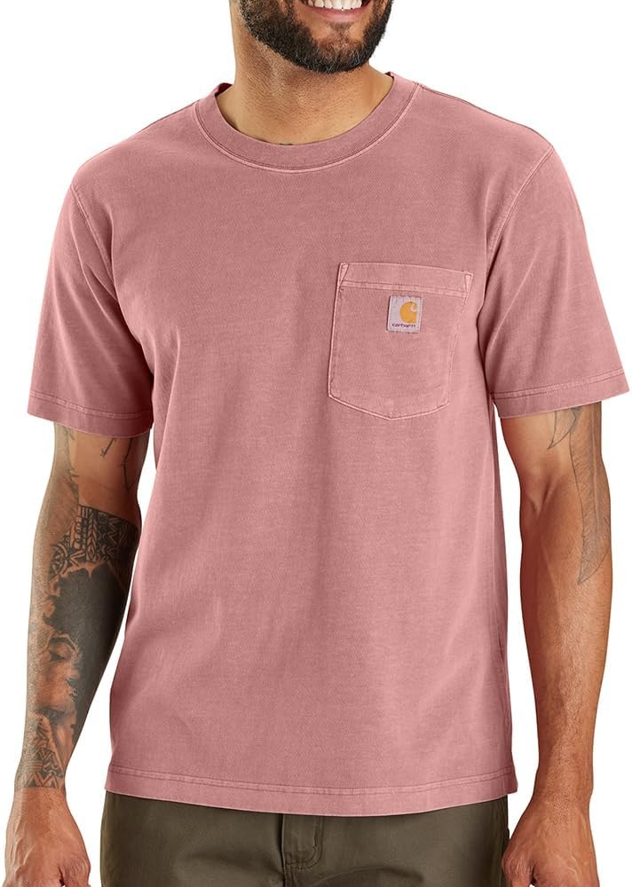 image:imageCarhartt Mens Irvine Relaxed Garment Dyed TShirtRose Tint