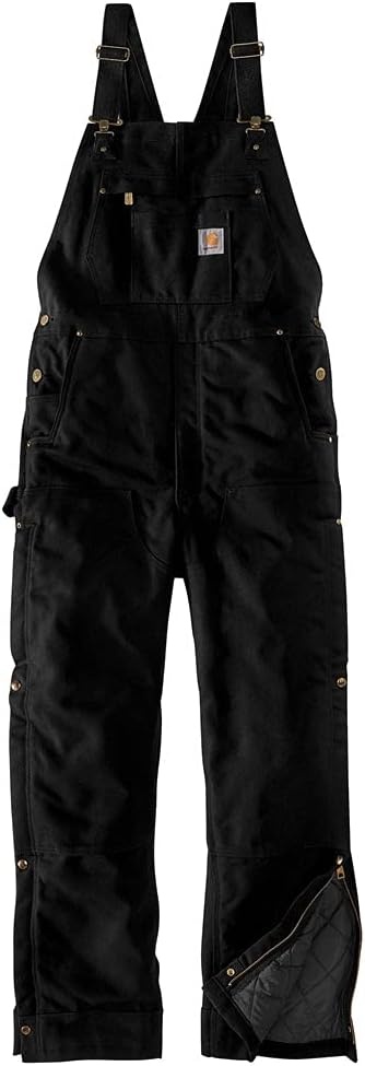 image:imageCarhartt Mens Loose Fit Firm Duck Insulated Bib OverallBlack