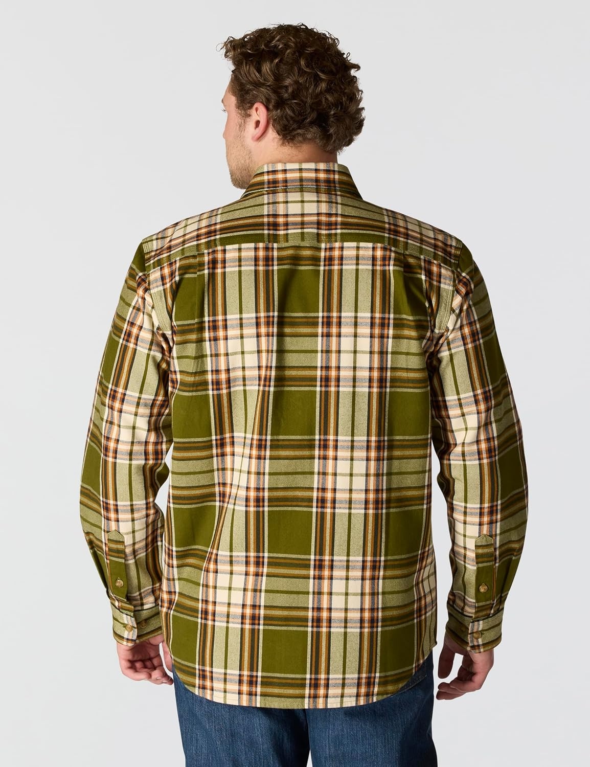 image:imageCarhartt Mens Loose Fit Heavyweight Flannel LongSleeve Plaid ShirtDark Bronzed Green