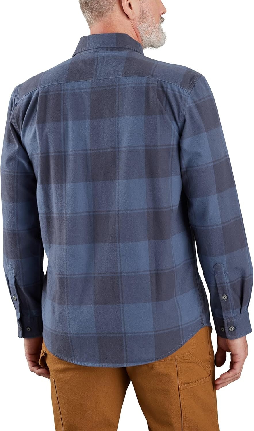 image:imageCarhartt Mens Loose Fit Heavyweight Flannel LongSleeve Plaid ShirtNavy