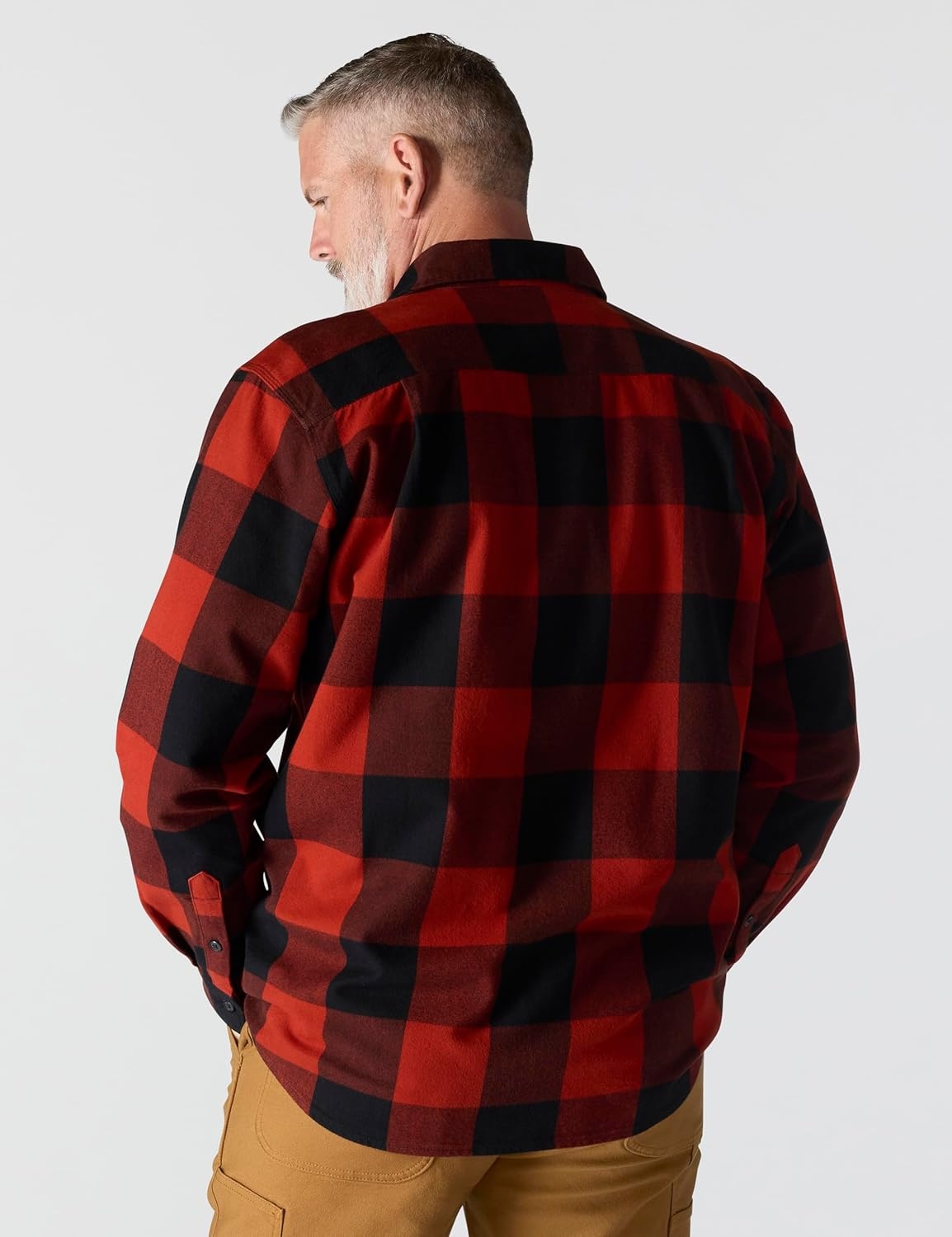 image:imageCarhartt Mens Loose Fit Heavyweight Flannel LongSleeve Plaid ShirtSpice Red