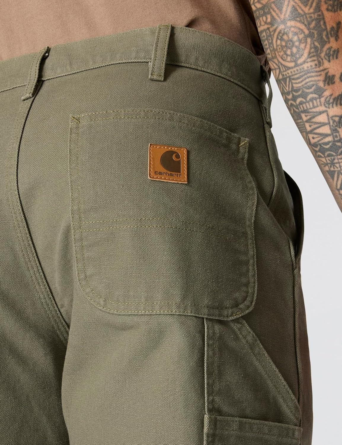 image:imageCarhartt Mens Loose Fit Washed Duck Utility Work PantMoss