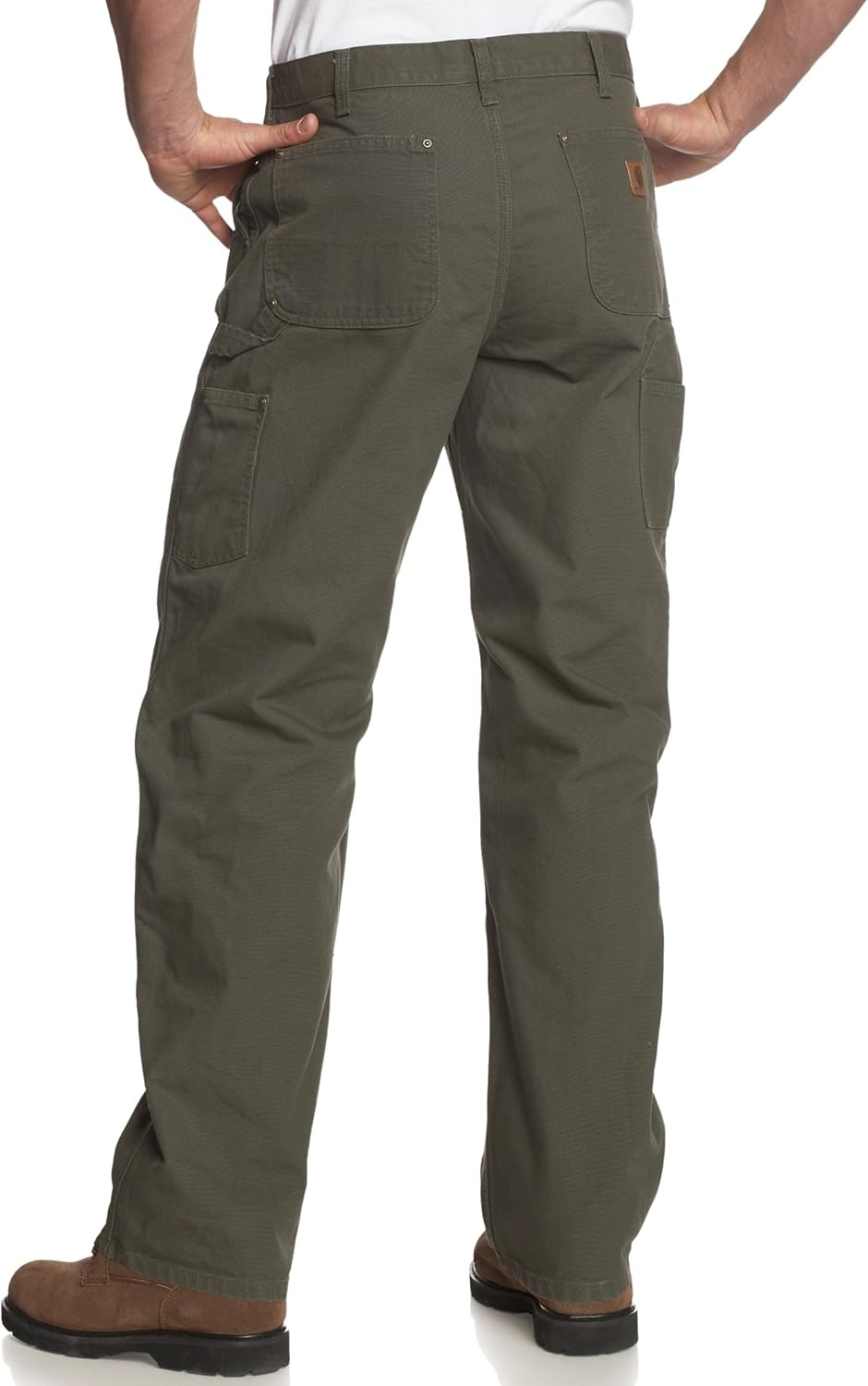 image:imageCarhartt Mens Loose Straight Washed Duck DoubleFront DungareeMoss