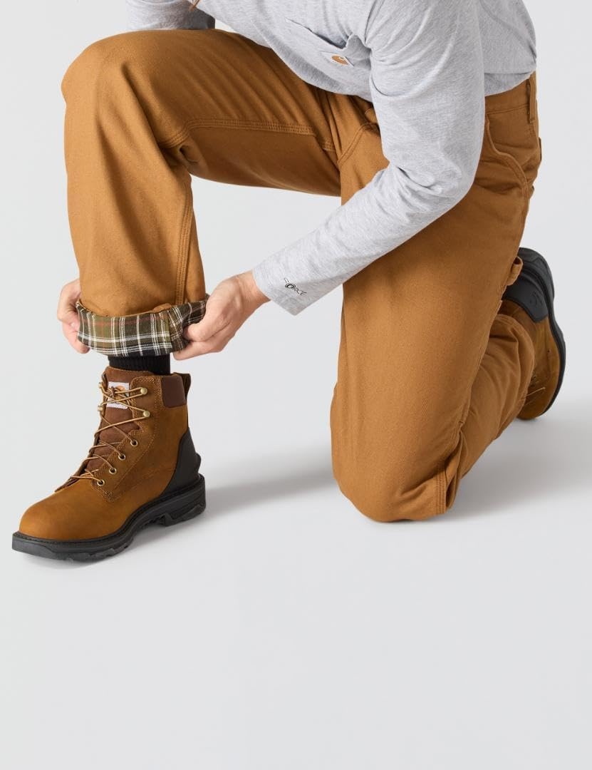 image:imageCarhartt Mens Loose Straight Washed Duck Lined DungareeCarhartt Brown