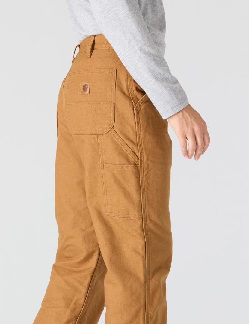 image:imageCarhartt Mens Loose Straight Washed Duck Lined DungareeCarhartt Brown