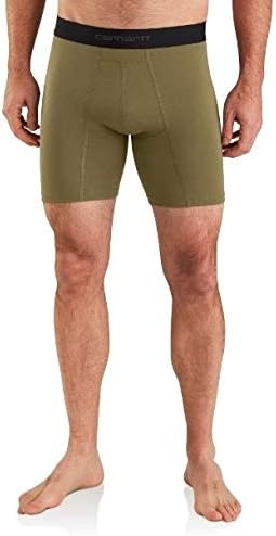 image:imageCarhartt Mens MBB124 5 Inch Basic Boxer Brief 2PackBurnt