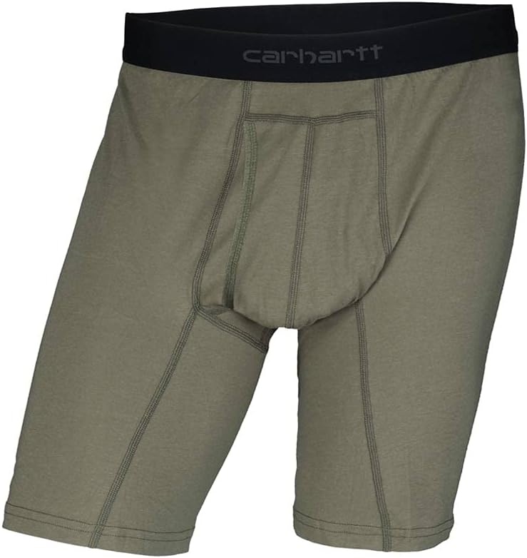 image:imageCarhartt Mens MBB124 5 Inch Basic Boxer Brief 2PackBurnt Olive