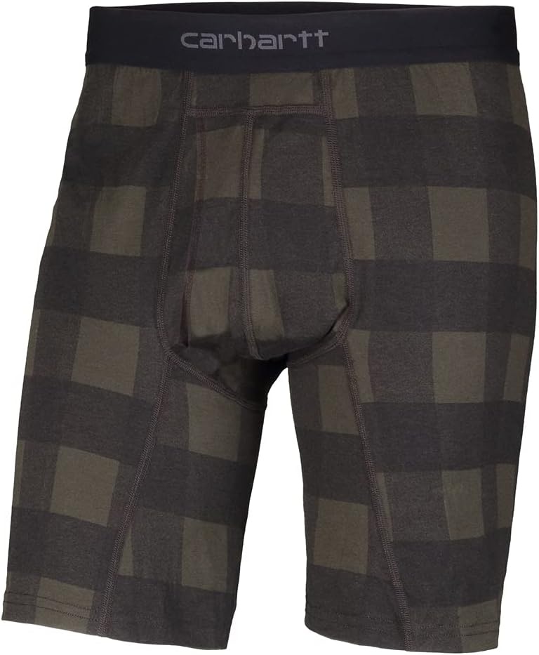 image:imageCarhartt Mens MBB124 5 Inch Basic Boxer Brief 2PackHubbard Plaid
