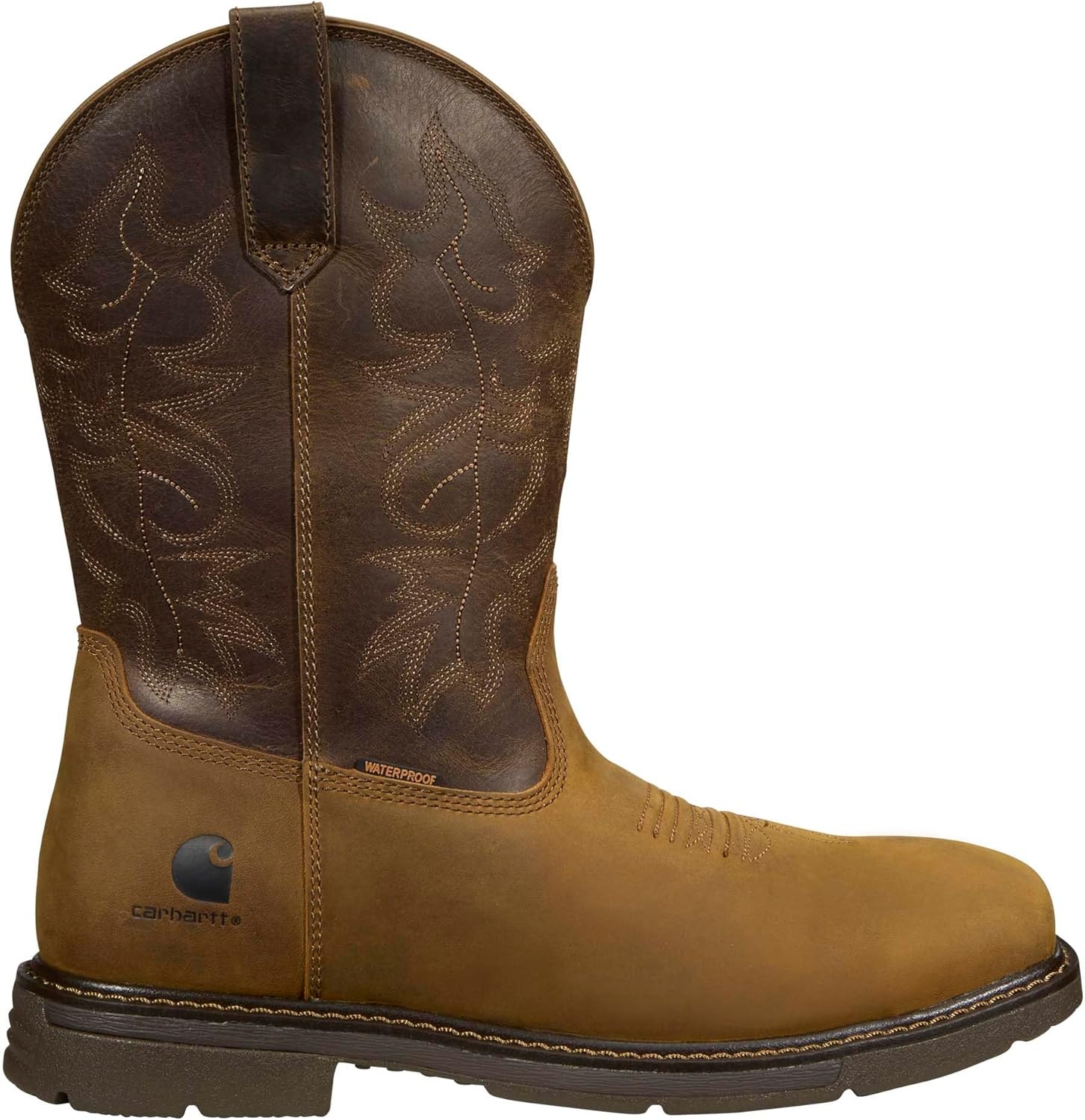 image:imageCarhartt Mens Montana 11 Waterproof Square Toe Wellington Work BootLight Brown