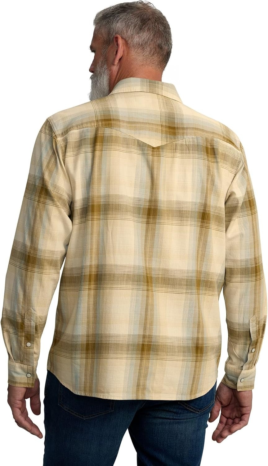 image:imageCarhartt Mens Montana Rugged Flex Relaxed Fit Lightweight LongSleeve SnapFront Plaid ShirtChalk