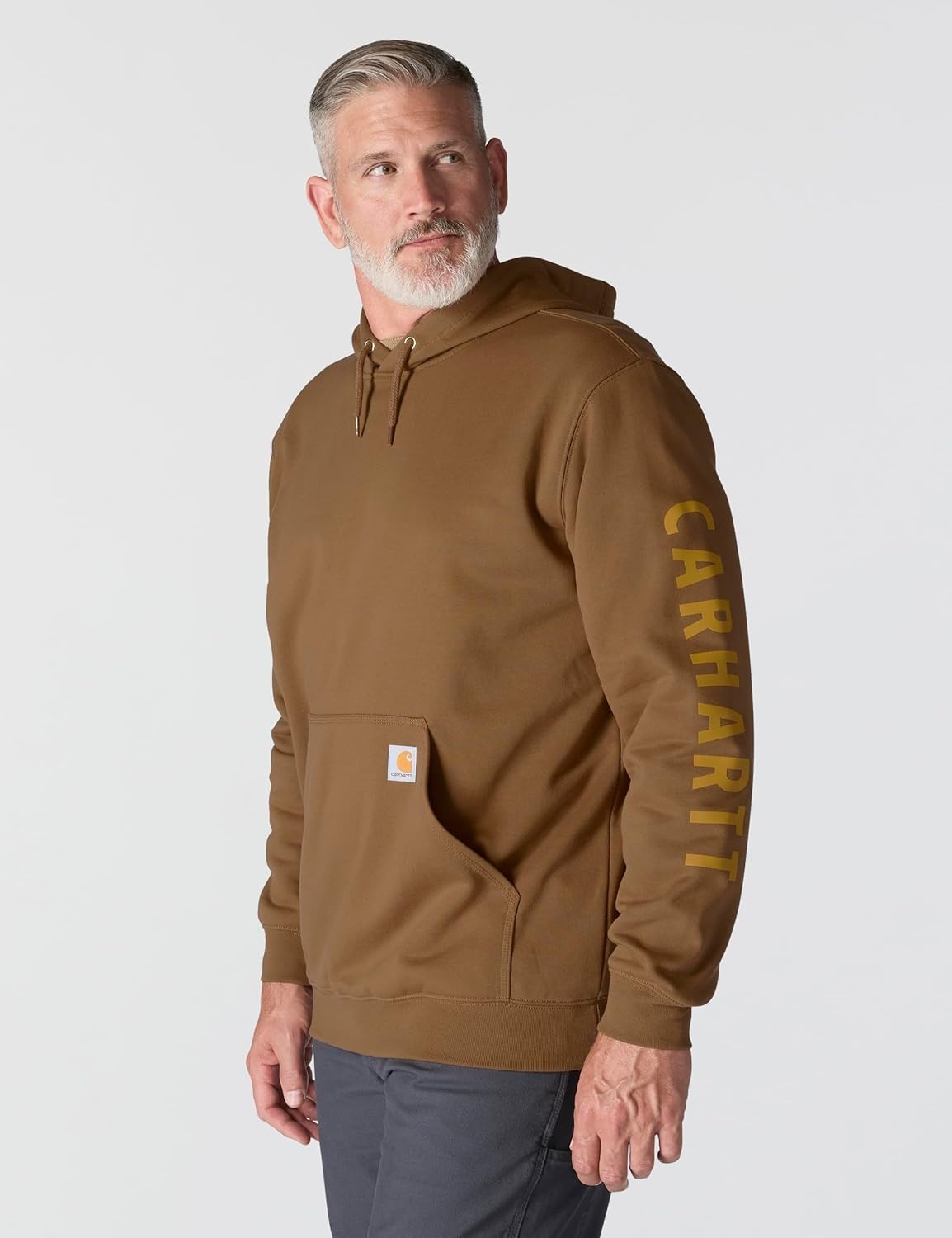 image:imageCarhartt Mens Rain Defender Loose Fit Midweight Logo Graphic SweatshirtCarhartt Brown