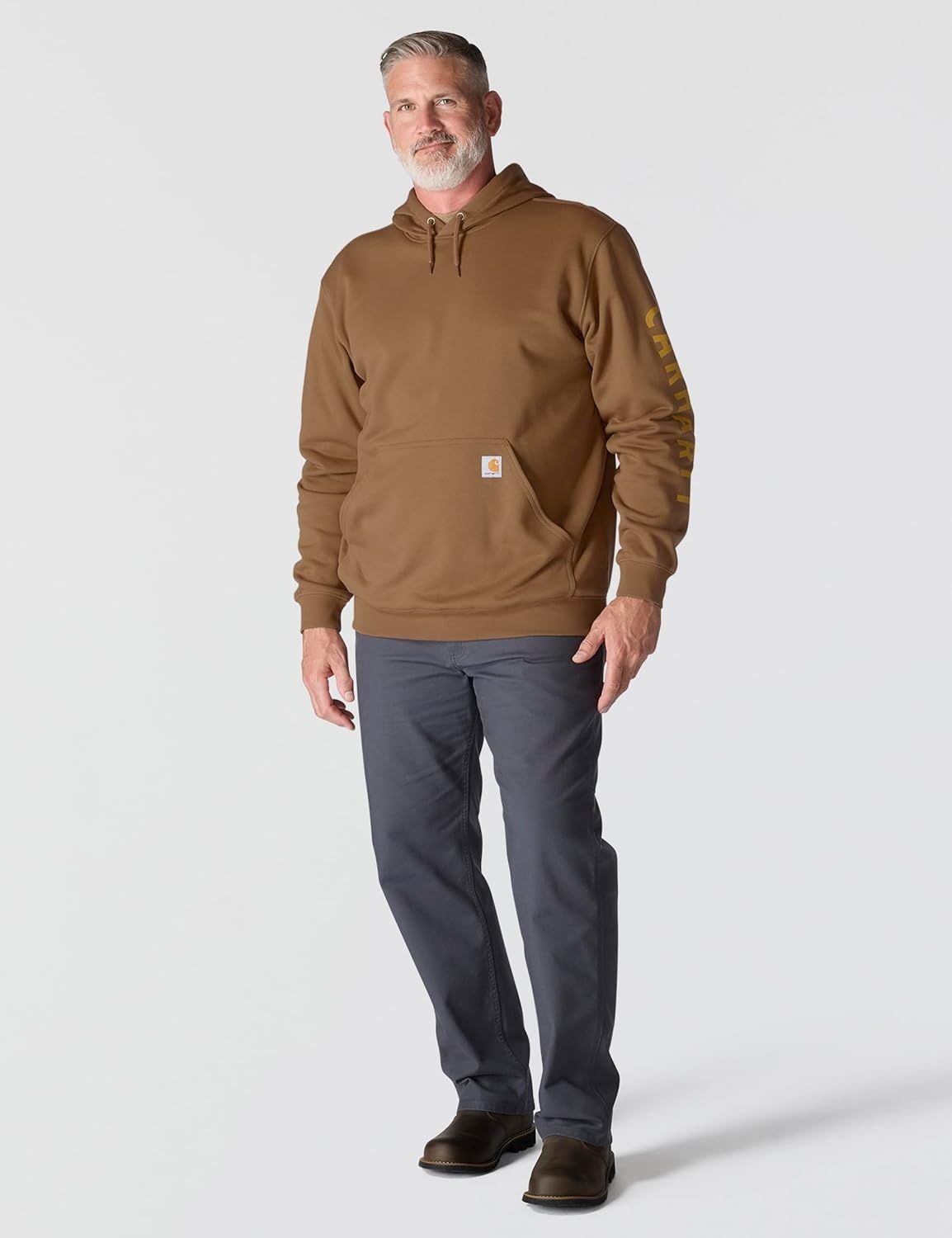 image:imageCarhartt Mens Rain Defender Loose Fit Midweight Logo Graphic SweatshirtCarhartt Brown