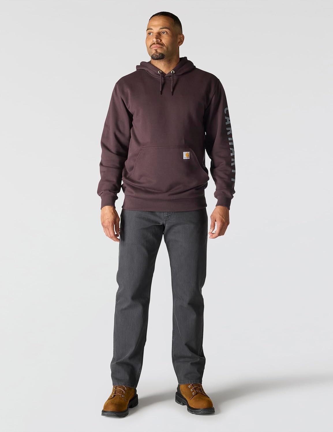 image:imageCarhartt Mens Rain Defender Loose Fit Midweight Logo Graphic SweatshirtDark Sepia