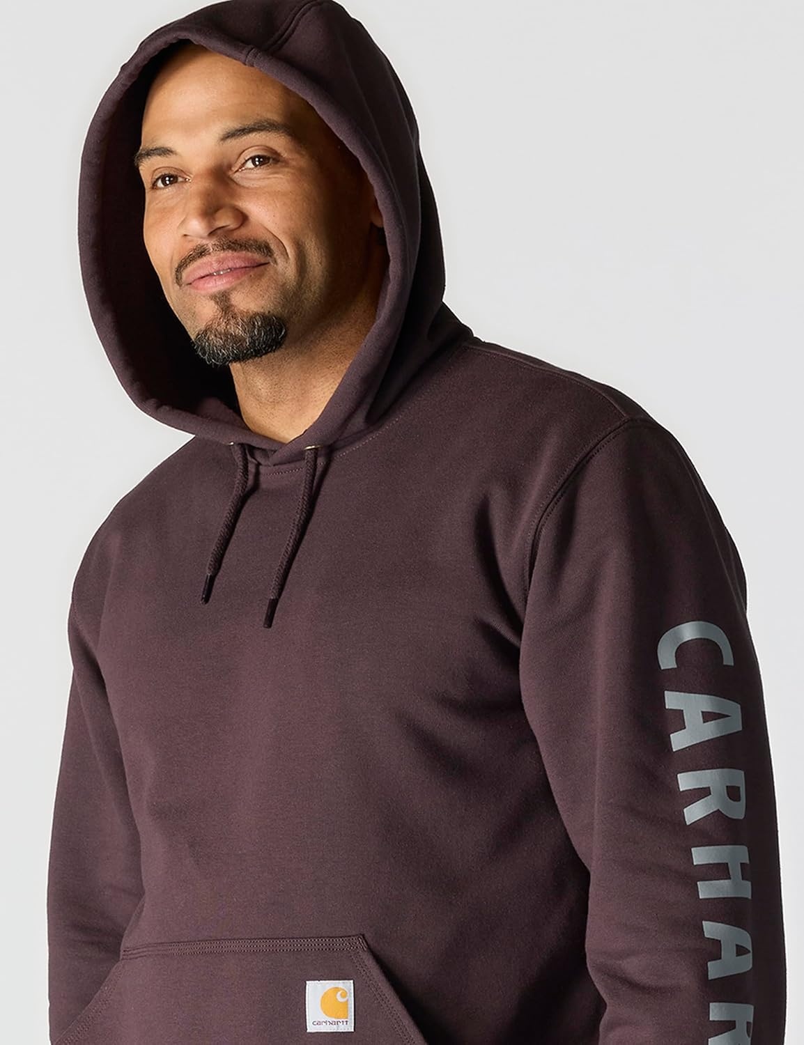 image:imageCarhartt Mens Rain Defender Loose Fit Midweight Logo Graphic SweatshirtDark Sepia